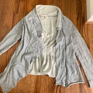 Free People grey zipper cardigan